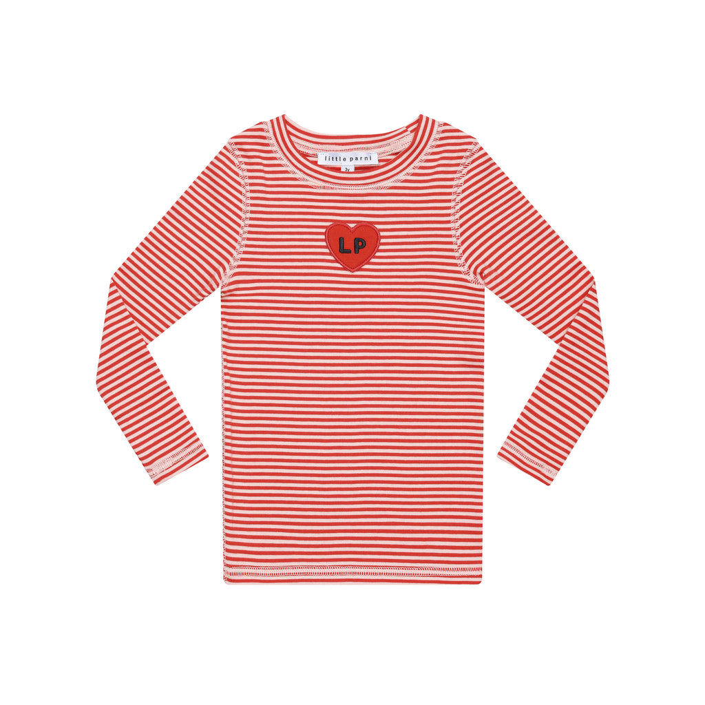 Little Parni Striped T-shirt (K622) - Coral/Pink (Long Sleeve)