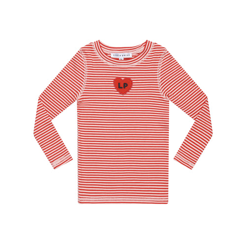 Little Parni Striped T-shirt (K622) - Coral/Pink (Long Sleeve)