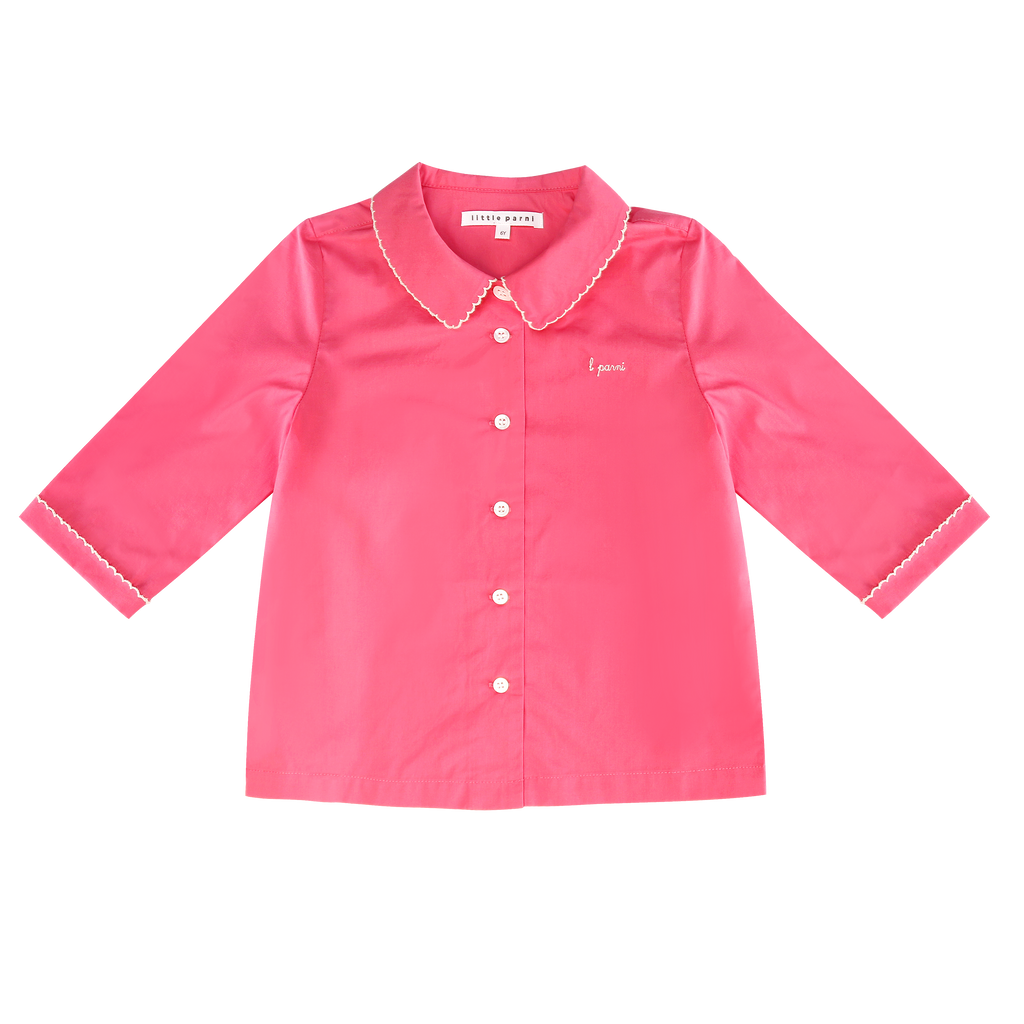 Little Parni Pico Signature Shirt And Smocking Skirt (K642 & K643) - Pink