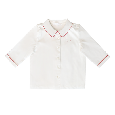 Little Parni Pico Signature Shirt And Smocking Skirt (K642 & K643) - White