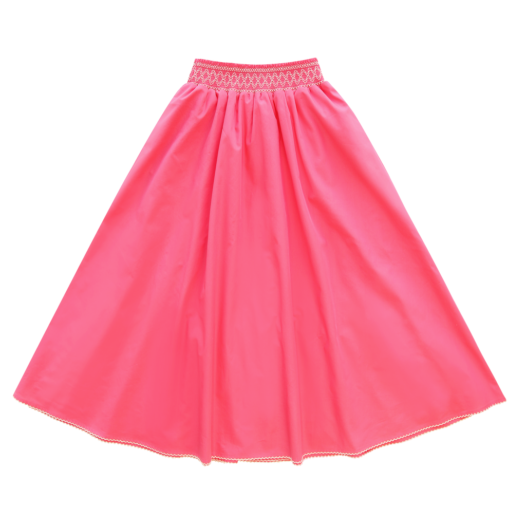 Little Parni Pico Smocking Teen MAXI Signature Shirt And Skirt Set (K642 & K644) - Pink