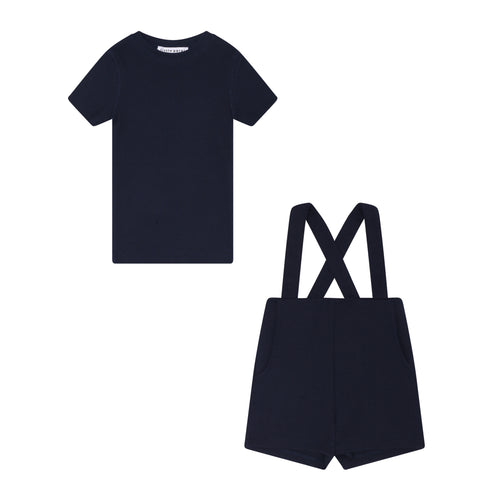 Little Parni Boys Overall Set (K650) - Navy Blue