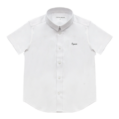 Little Parni Boys Short Sleeve White Shirt (K652) - White/Black