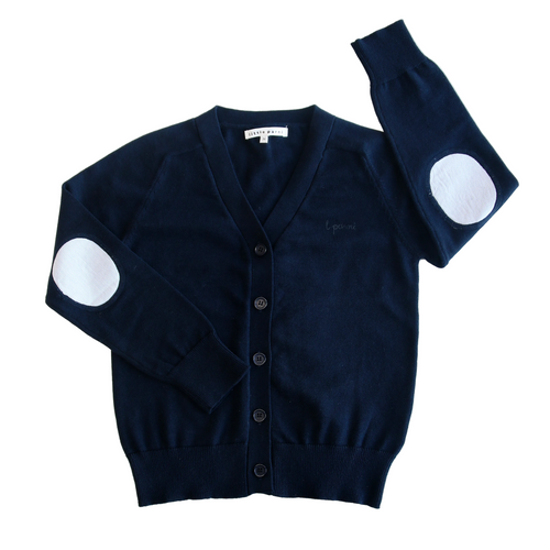 Little Parni Boys Patch Cardigan (K654) - Navy Blue