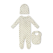 Load image into Gallery viewer, Little Parni Floral Footie, Beanie And Bib (K663) - Pink