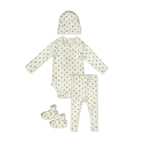 Little Parni Floral Two Piece Set And Beanie (K664) - Light Blue