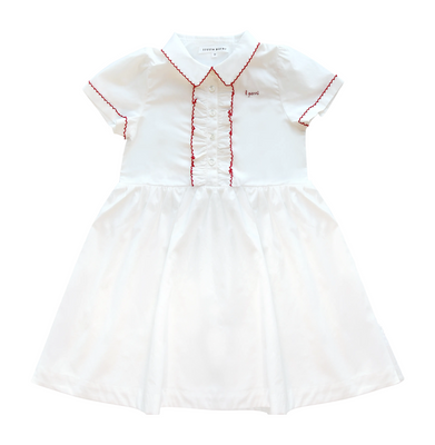 Little Parni Pico Dress (K666) - White (Short Sleeve)