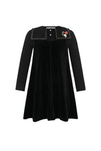 Load image into Gallery viewer, Little Parni Girls Velour Dress (K691) - Black