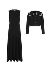 Load image into Gallery viewer, Little Parni Teen Maxi And Cardigan Set (K693) - Black