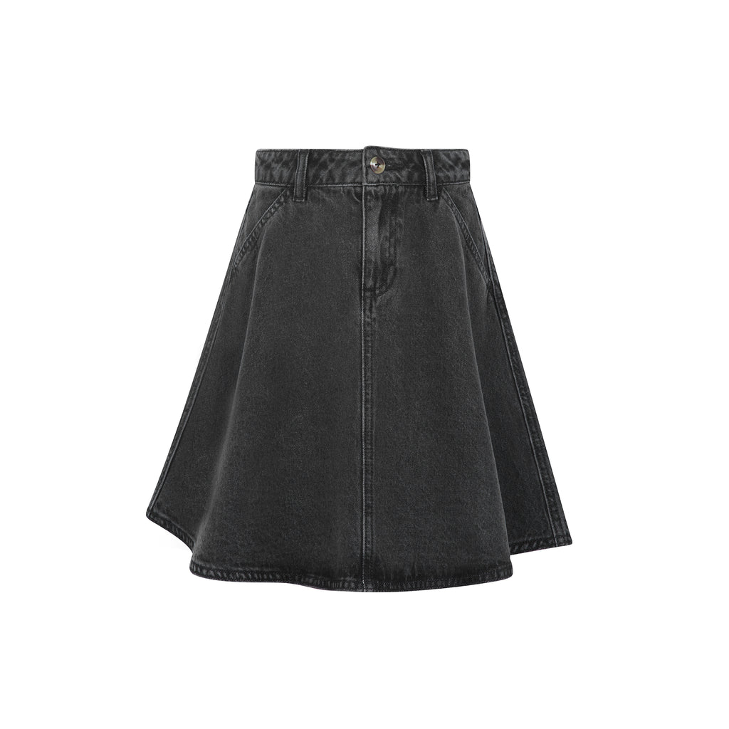 Little Parni Denim Skirt (K696) - Black Denim