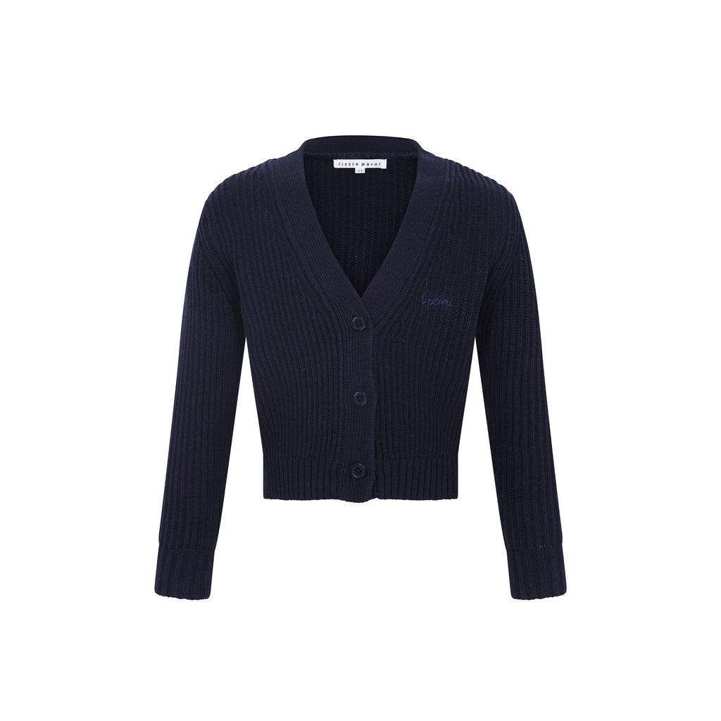 Little Parni Chunky Cardigan (K699) - Navy Blue