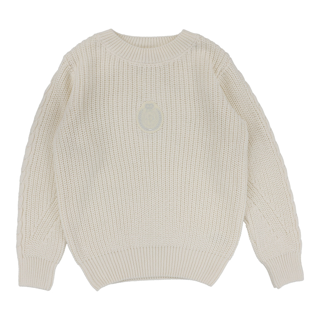 Lil Legs Chunky Crest Knit Sweater - Cream