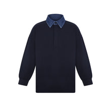 Load image into Gallery viewer, Little Parni Boys Denim Collar Polo (K700) - Navy Blue