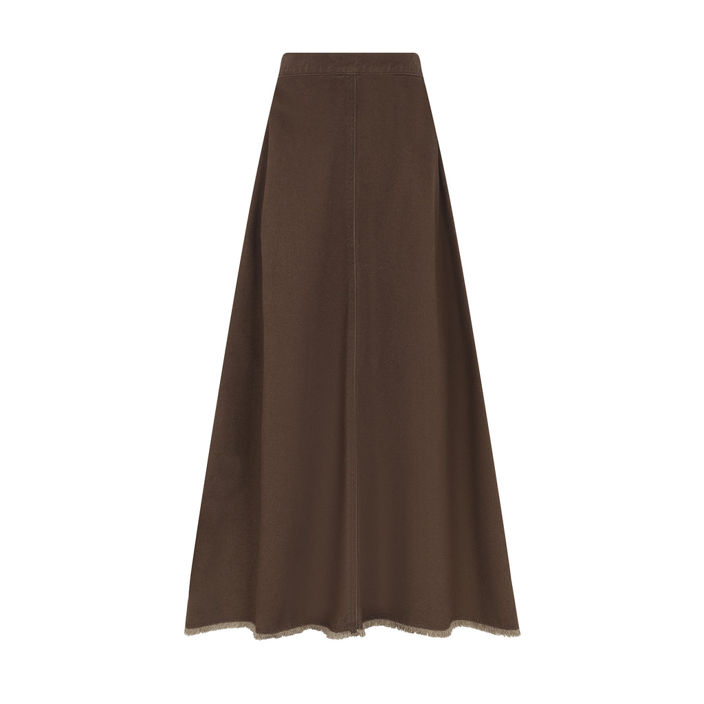 Little Parni Denim Teen Skirt (K703) - Brown Denim