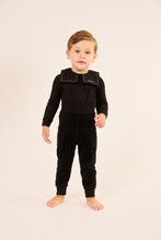 Load image into Gallery viewer, Little Parni Velour Overall Set (K726) - Black