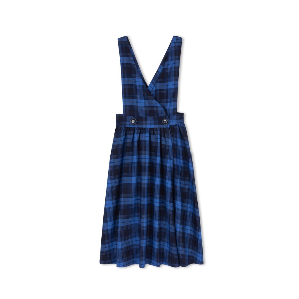 Velvette Label Blue Plaid Pinafore Moonlight Velvette Label Blue Plaid Pinafore Moonlight