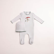 Load image into Gallery viewer, Bee &amp; Dee Kids In Sketch Footie And Beanie - Crisp Blue