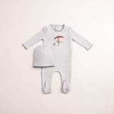 Bee & Dee Kids In Sketch Footie And Beanie - Crisp Blue