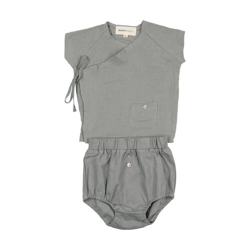 Mema Knits Boys Wrap Set - Powder Blue