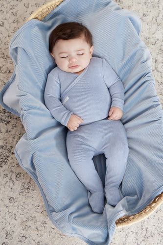 Kipp Rib Wrap Romper - Blue