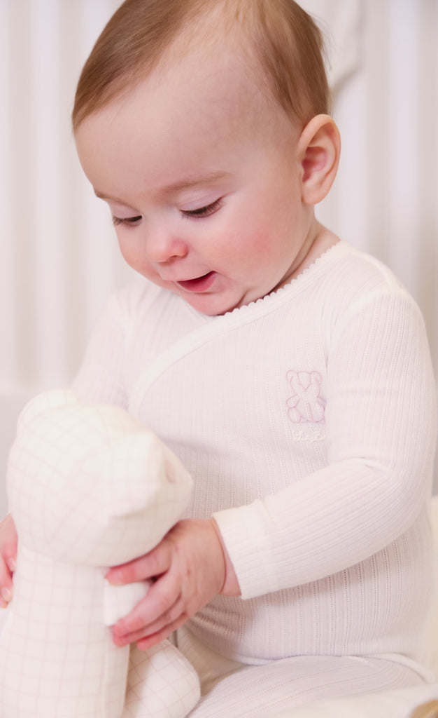 Kipp Baby Teddy Wrap Footie And Bonnet Set - Pink