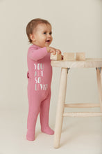 Load image into Gallery viewer, Kipp Text Rib Romper - Pink