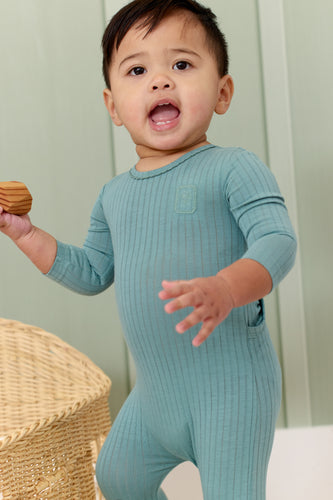 Kipp  Embroidered Rib Romper - Green