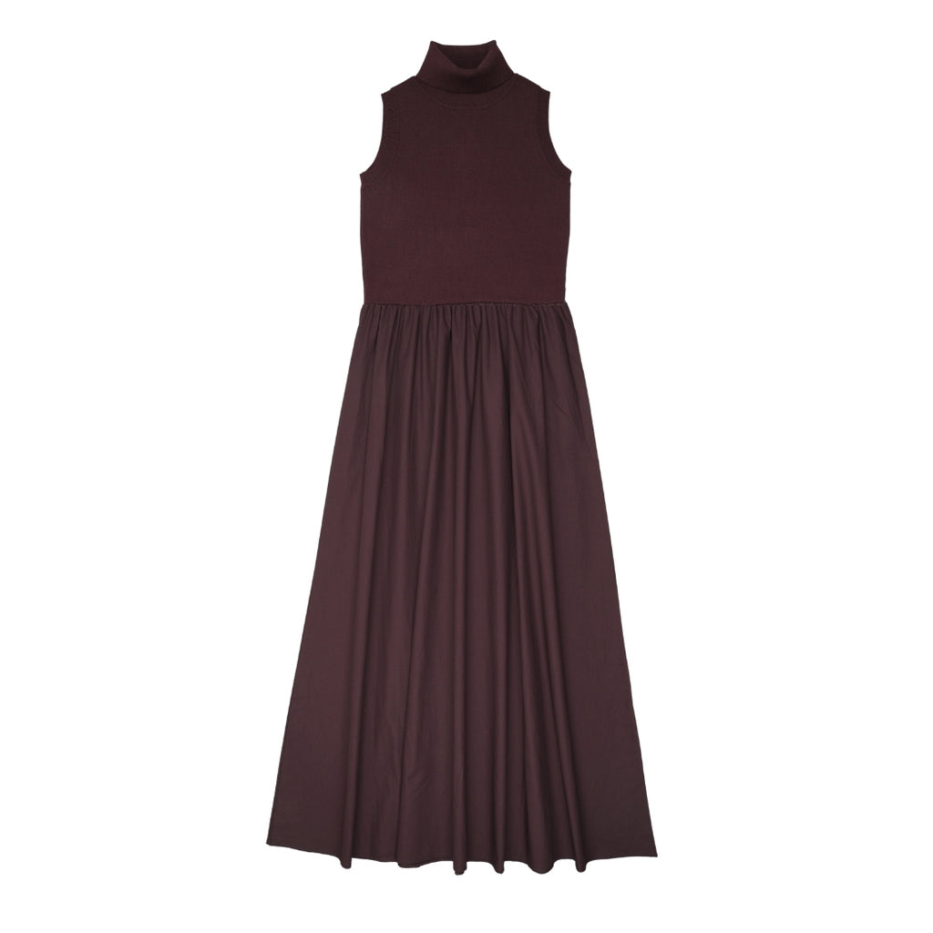 Urban Edge Knit Combo Dress And Cardigan Set - Mulberry
