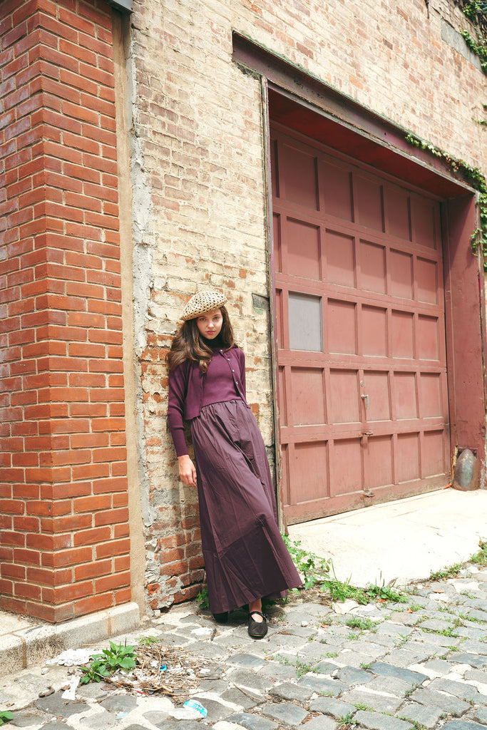 Urban Edge Knit Combo Dress And Cardigan Set - Mulberry