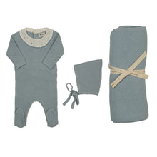 Load image into Gallery viewer, Bee &amp; Dee Knit Embroidered Dot Accent 3PC Set - Cloud Blue