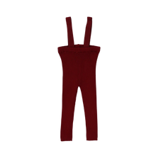 Load image into Gallery viewer, Lil Legs Knit Long Suspender Leggings - Deep Red