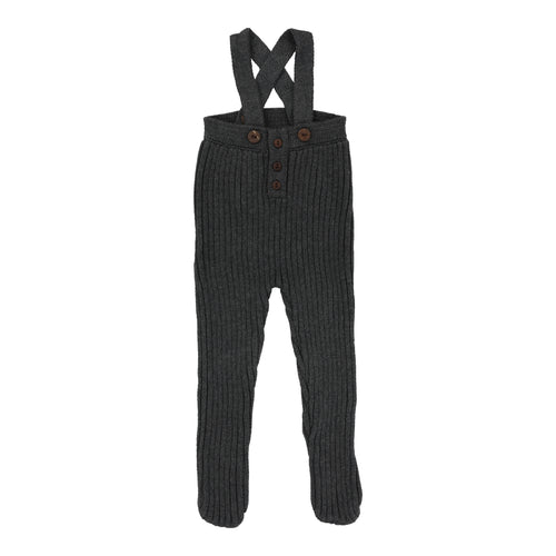 Lil Legs Rib Knit Overalls - Grey