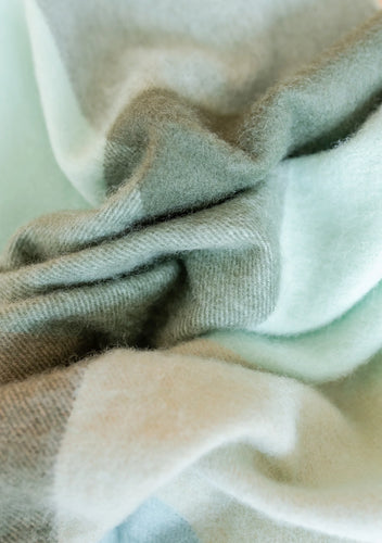 Little TBCO Lambswool Baby Blanket - Green Block Check