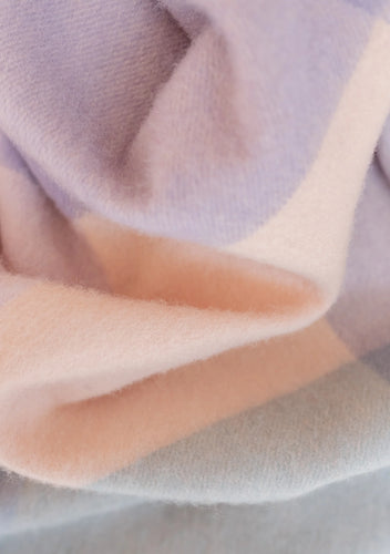 Little TBCO Lambswool Baby Blanket  - Lilac Block Check