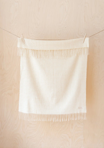 Little TBCO Lambswool Baby Blanket - Oatmeal Gingham