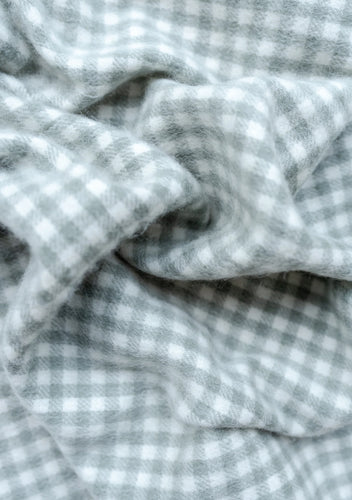 Little TBCO Lambswool Baby Blanket - Sage Nursery Gingham