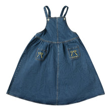 Load image into Gallery viewer, Limited Edition Embroidered Bow Pinafore Jumper - Denim
