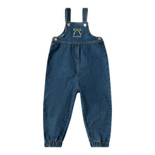 Load image into Gallery viewer, Limited Edition Embroidered Bow Overalls - Denim