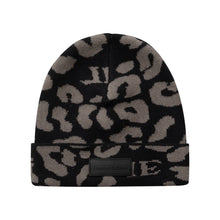 Load image into Gallery viewer, Limited Edition Leopard Knit Cuff Beanie - Grey