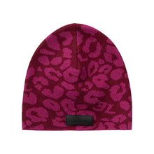 Load image into Gallery viewer, Limited Edition Leopard Knit Beanie - Raspberry