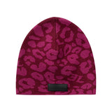 Limited Edition Leopard Knit Beanie - Raspberry