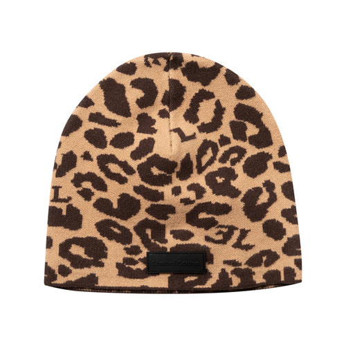 Limited Edition Leopard Knit Beanie - Brown Heather