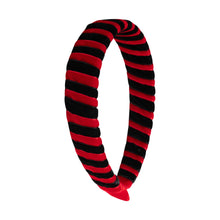 Load image into Gallery viewer, Limited Edition Two Tone Velvet Ribbon Wrap Headband - Black/Red