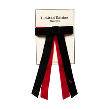 Load image into Gallery viewer, Limited Edition Two Tone Velvet Bow - Black/Red