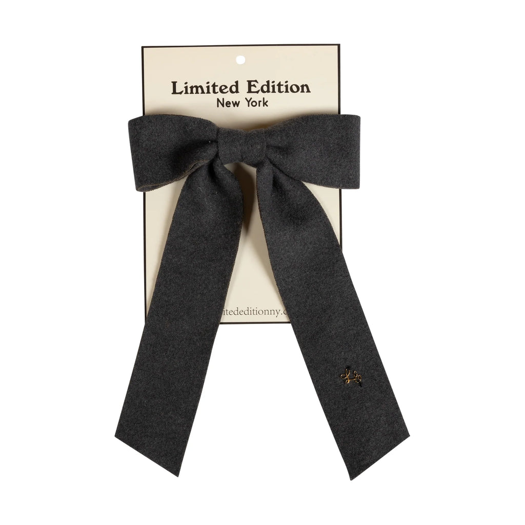 Limited Edition Brushed Wool Bow - Grey
