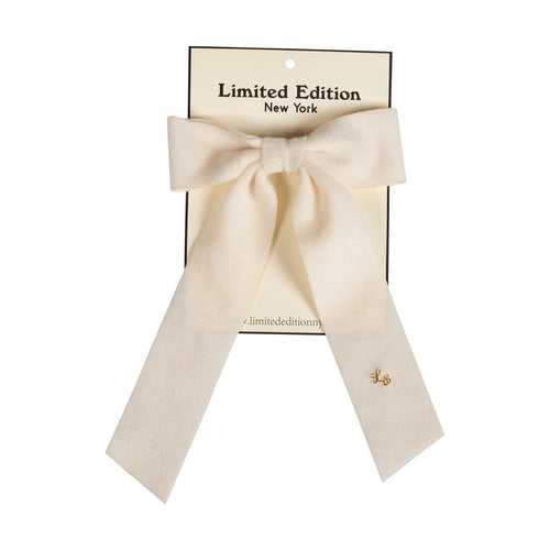 Limited Edition Brushed Wool Bow - Ivory