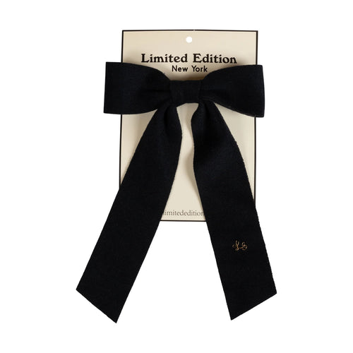 Limited Edition Brushed Wool Bow - Black