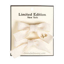 Load image into Gallery viewer, Limited Edition 2Pk Brushed Wool Mini Bow - Ivory
