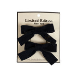 Limited Edition 2Pk Brushed Wool Mini Bow - Black