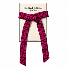 Load image into Gallery viewer, Limited Edition Leopard Knit Bow - Raspberry